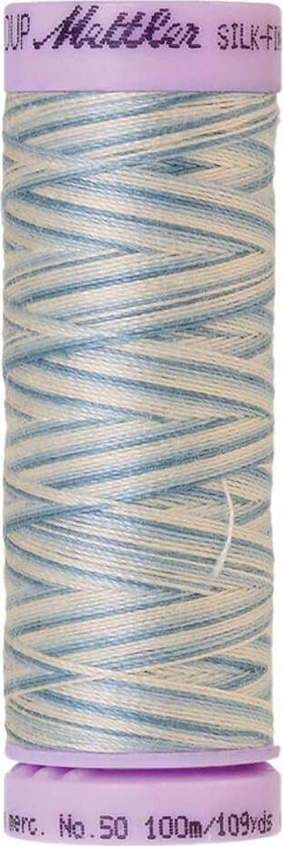 AMANN SILK-FINISH COTTON, MULTI-COLOR GAREN, BLAUW, 100M, COL. 9810, PER STUK