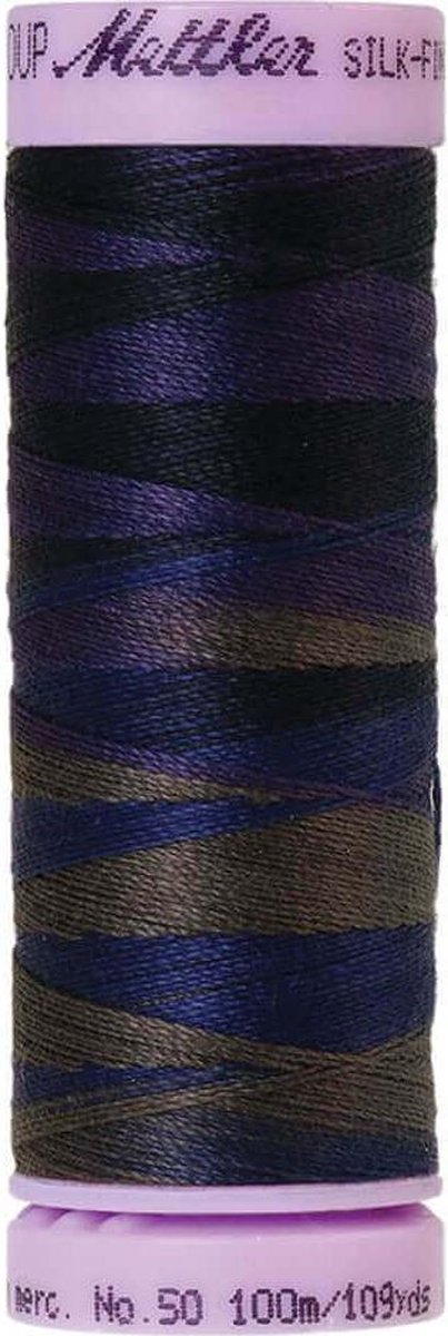 AMANN SILK-FINISH COTTON, MULTI-COLOR GAREN, BLAUW-PAARS-GRIJS, 100M, COL. 9813, PER STUK