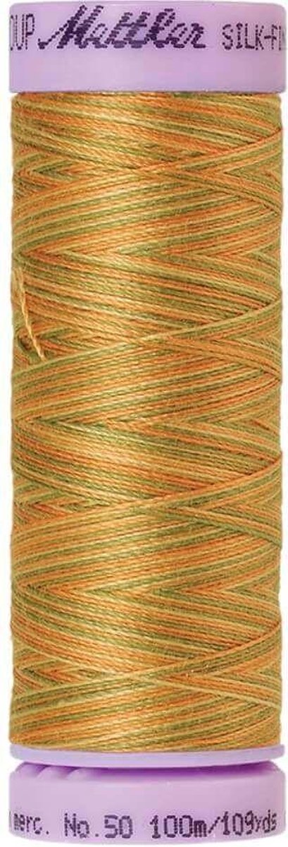 AMANN SILK-FINISH COTTON, MULTI-COLOR GAREN, GEEL-Groen,100M, COL. 9835, PER STUK.