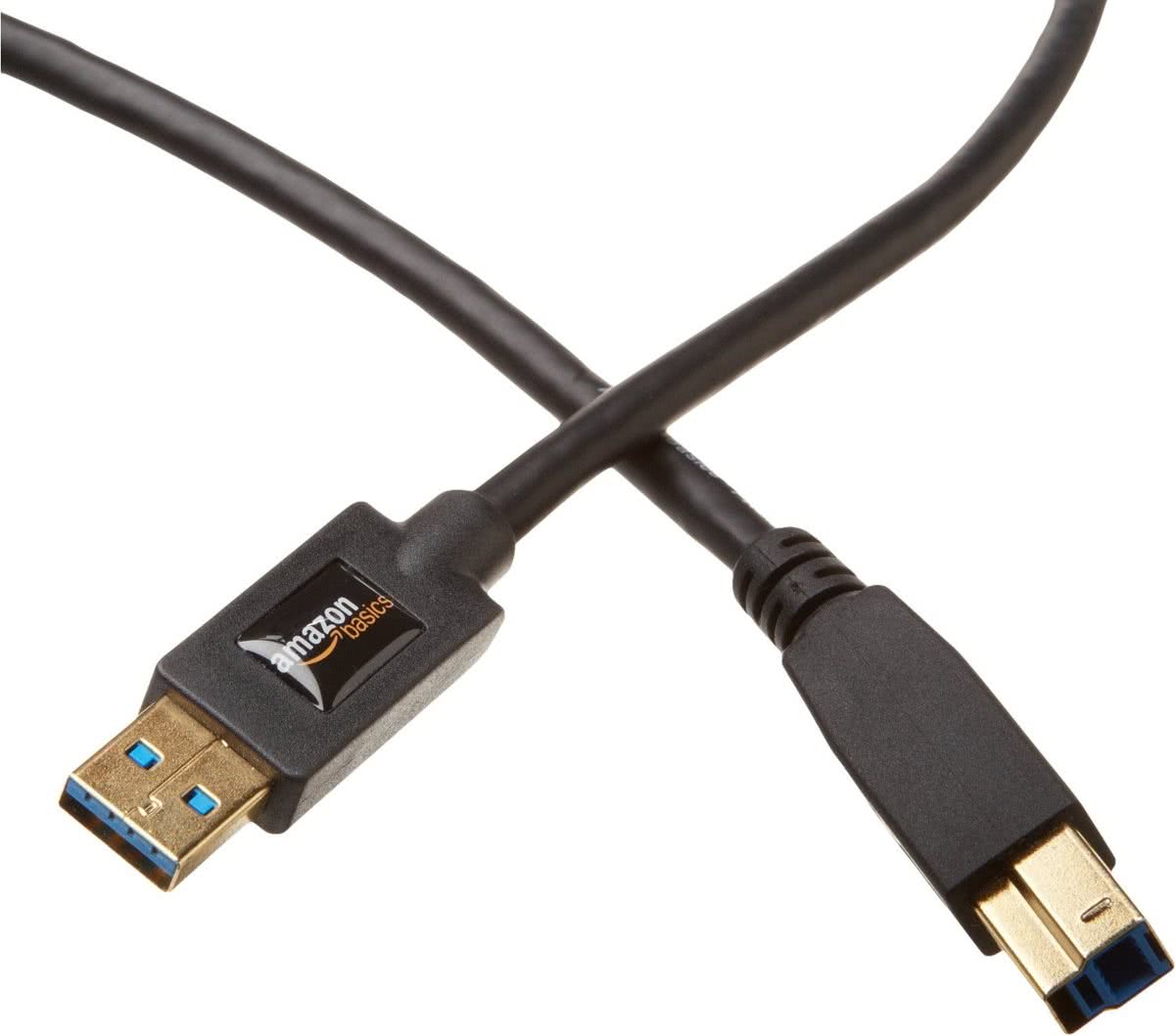 AmazonBasics 2.7m USB 3.0 2.7m USB A USB B Mannelijk Mannelijk Zwart USB-kabel