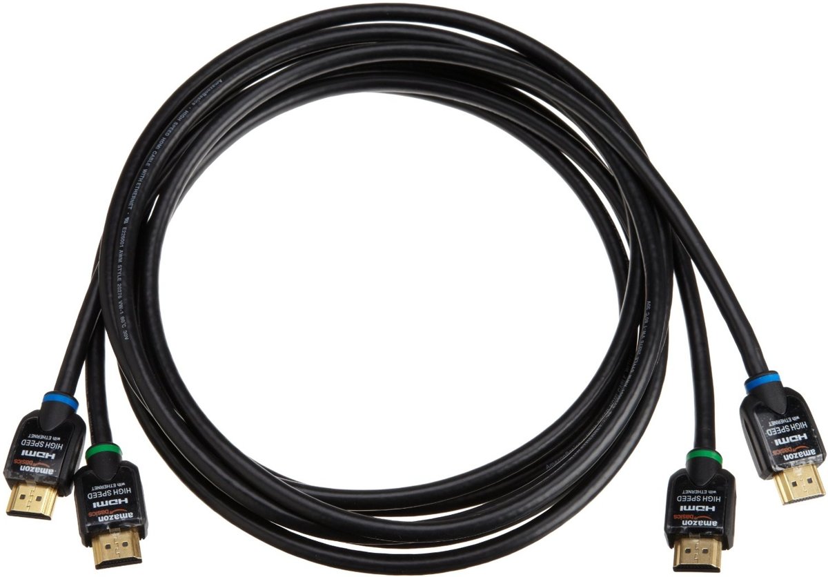 AmazonBasics 2x 2.0m HDMI M/M 2m HDMI HDMI Zwart HDMI kabel