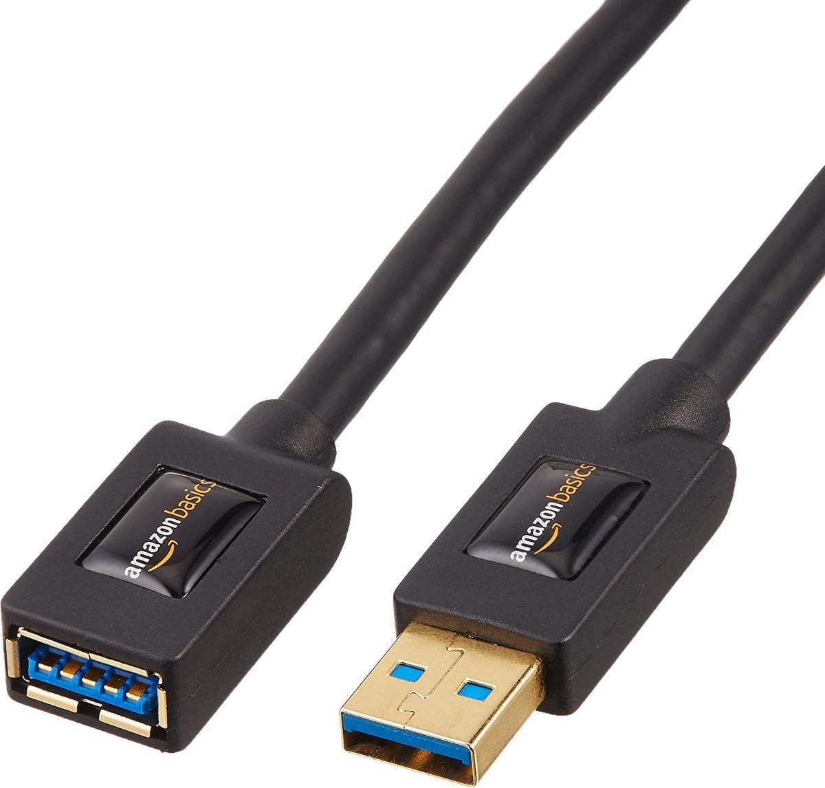 AmazonBasics HL-007249 0.9m USB A USB A Mannelijk Vrouwelijk Zwart USB-kabel