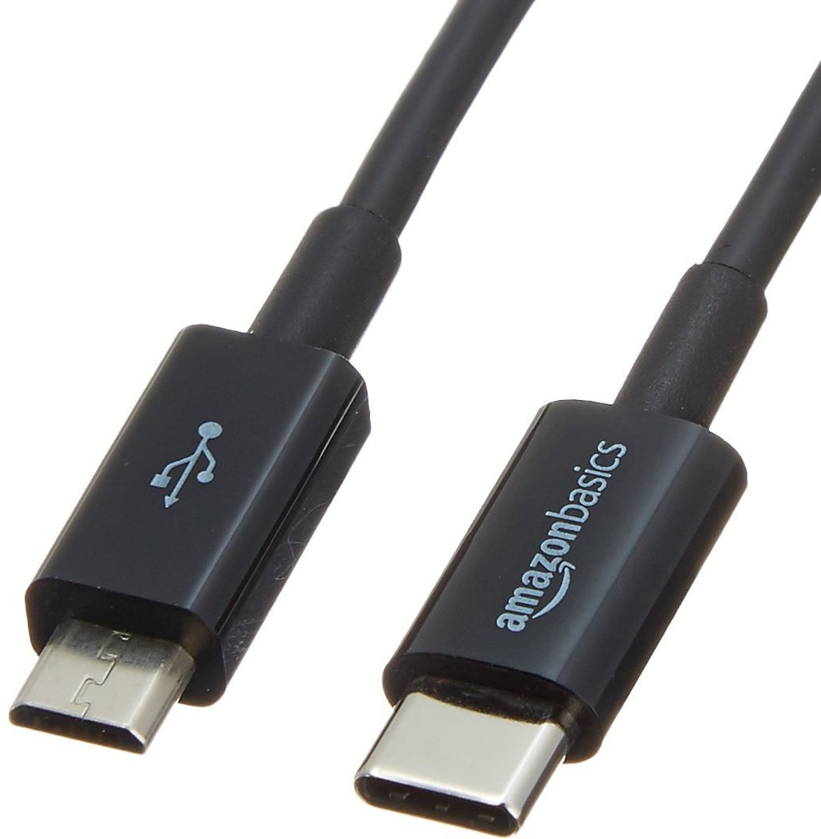 AmazonBasics L6LUC003-CS-R 1.8m USB C Micro-USB B Mannelijk Mannelijk Zwart USB-kabel