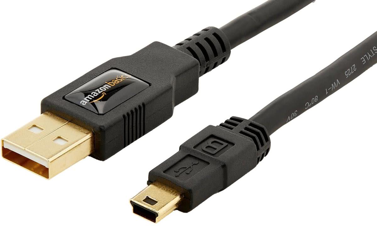 AmazonBasics USB 2.0 A/USB Mini-B, 1.8m 1.8m USB A Mini-USB B Mannelijk Mannelijk Zwart USB-kabel