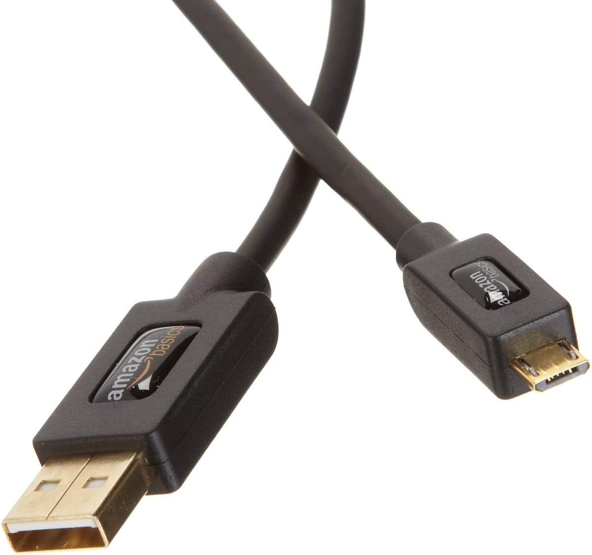 AmazonBasics USB 2.0 A/micro USB Type B, 0.9m 0.9m USB A Micro-USB B Mannelijk Mannelijk Zwart USB-kabel