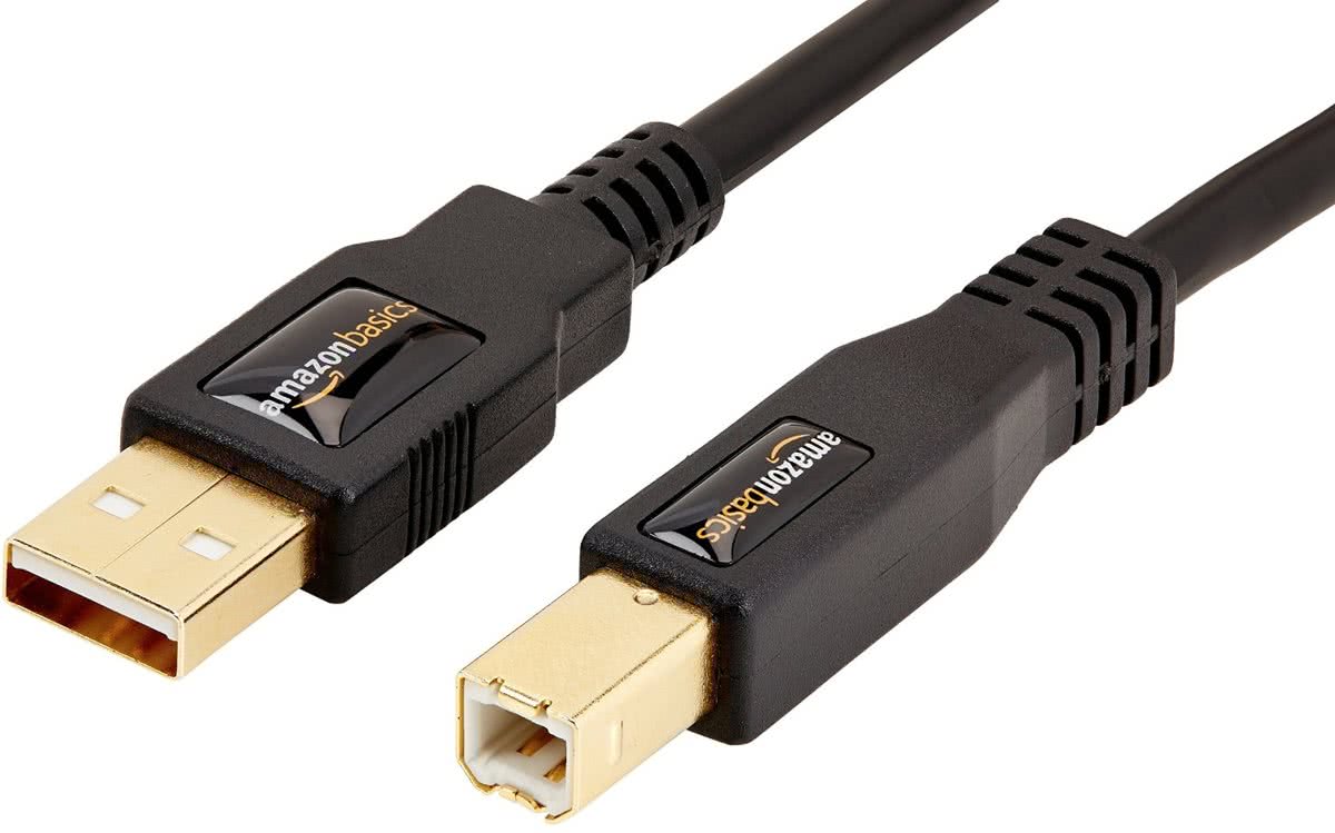 AmazonBasics USB 2.0/ USB Type B, 3m 3m USB A Mini-USB B Mannelijk Mannelijk Zwart USB-kabel