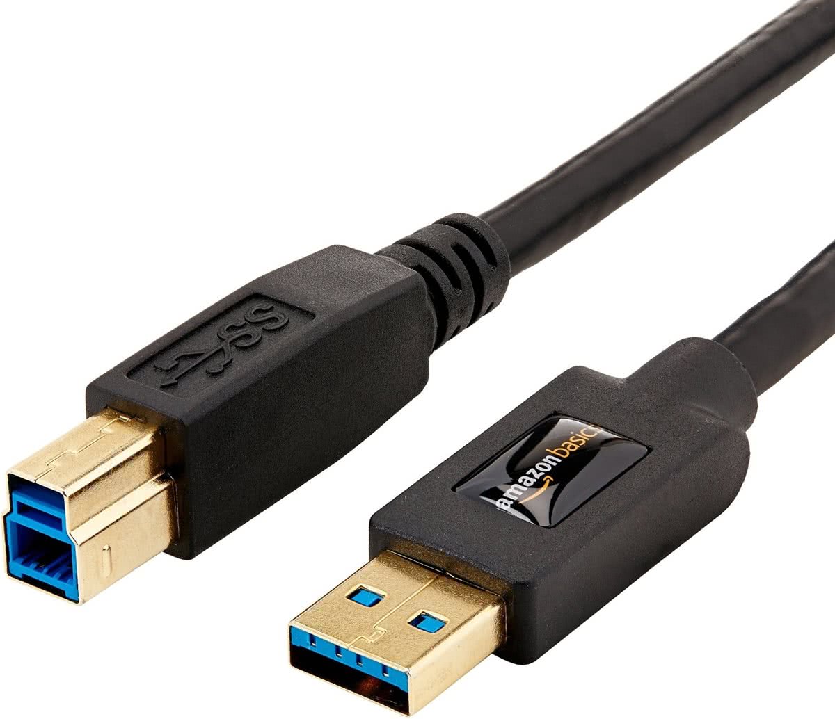 AmazonBasics USB 3.0 A/USB 3.0 B, 0.9m 0.9m USB A USB B Mannelijk Mannelijk Zwart USB-kabel