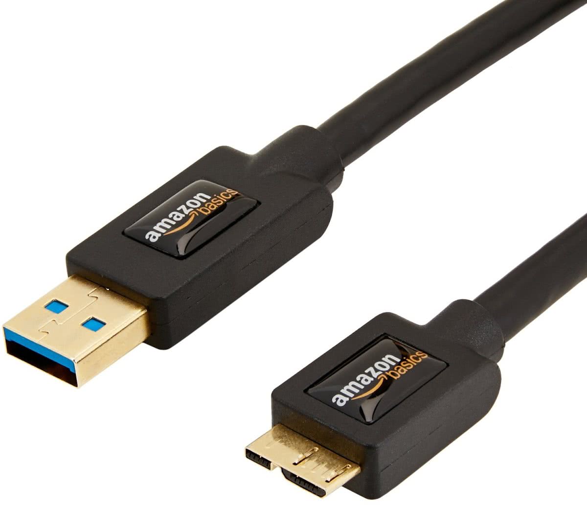 AmazonBasics USB 3.0 A/USB 3.0 micro B, 0.9m 0.9m USB A Micro-USB B Mannelijk Mannelijk Zwart USB-kabel