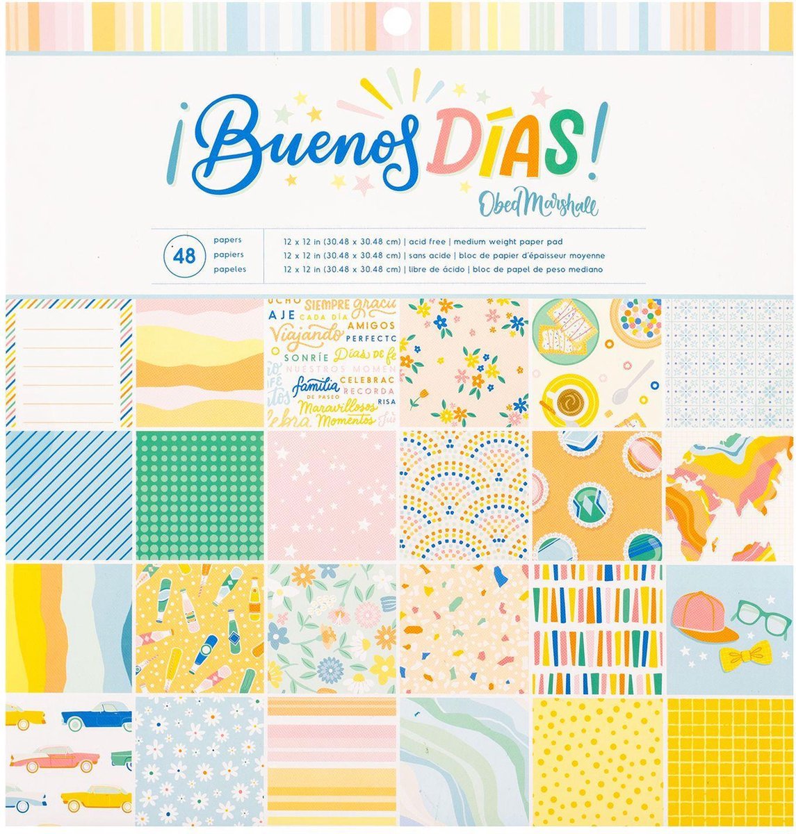 American Crafts - Paper pad - Buenos días - 30.5 x 30.5 cm - 40 sheets