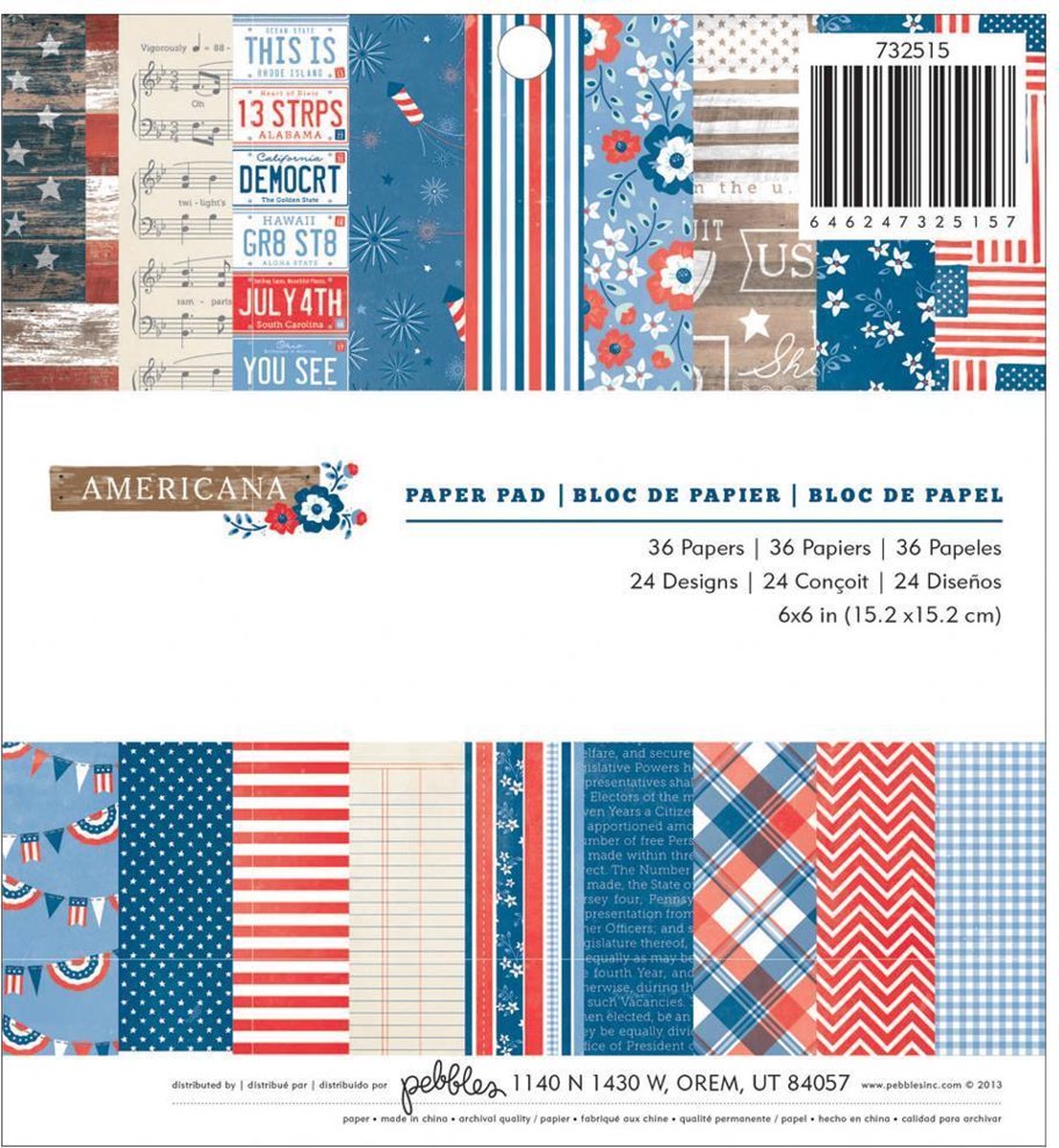 American Crafts: Pebbles Americana 6X6 (732515)