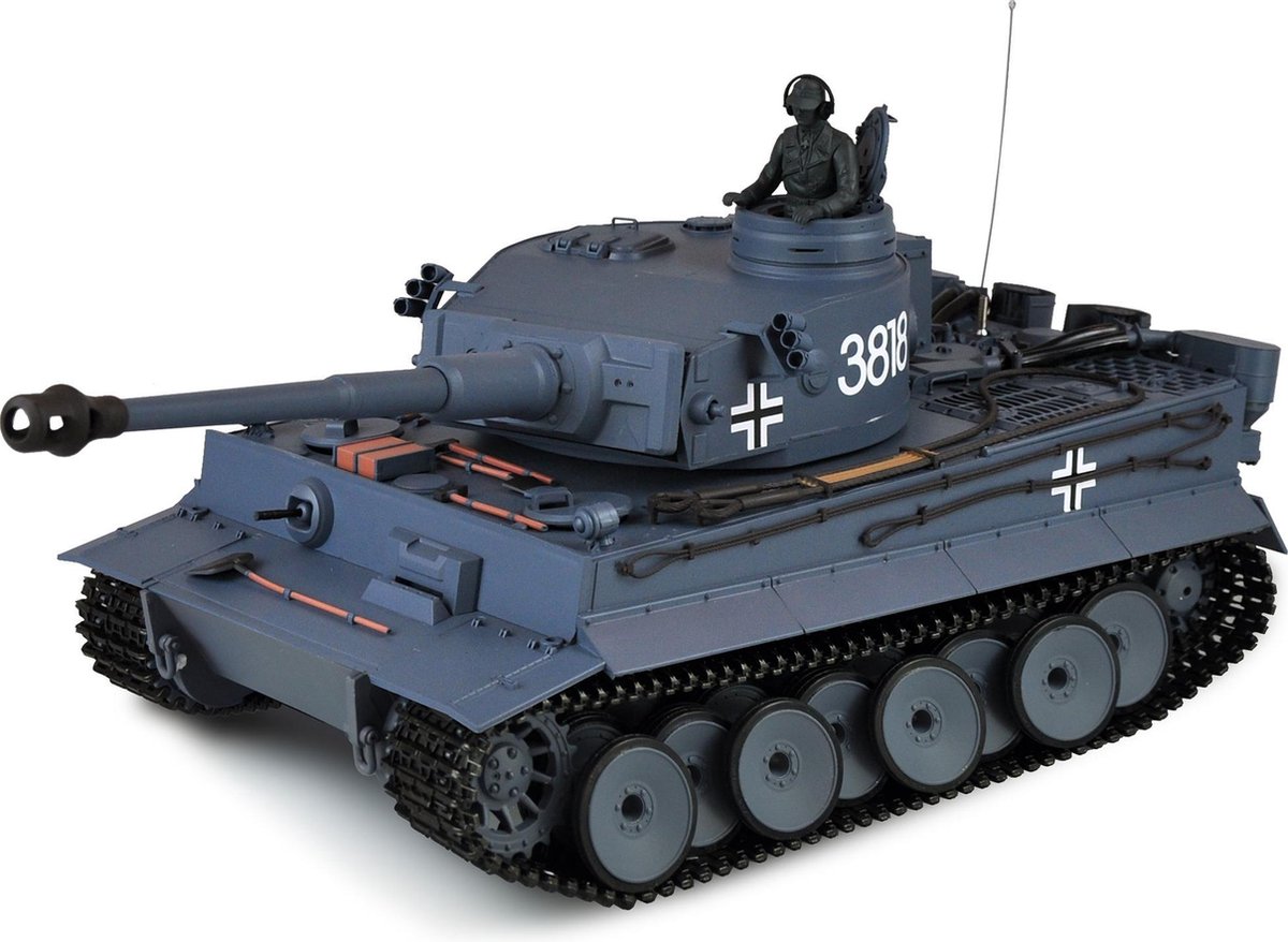 RC tank proffesional line line IR/BB Tiger 1 2.4GHZ  Control edition V6.0 met metalen onderbak en luxe houten koffer