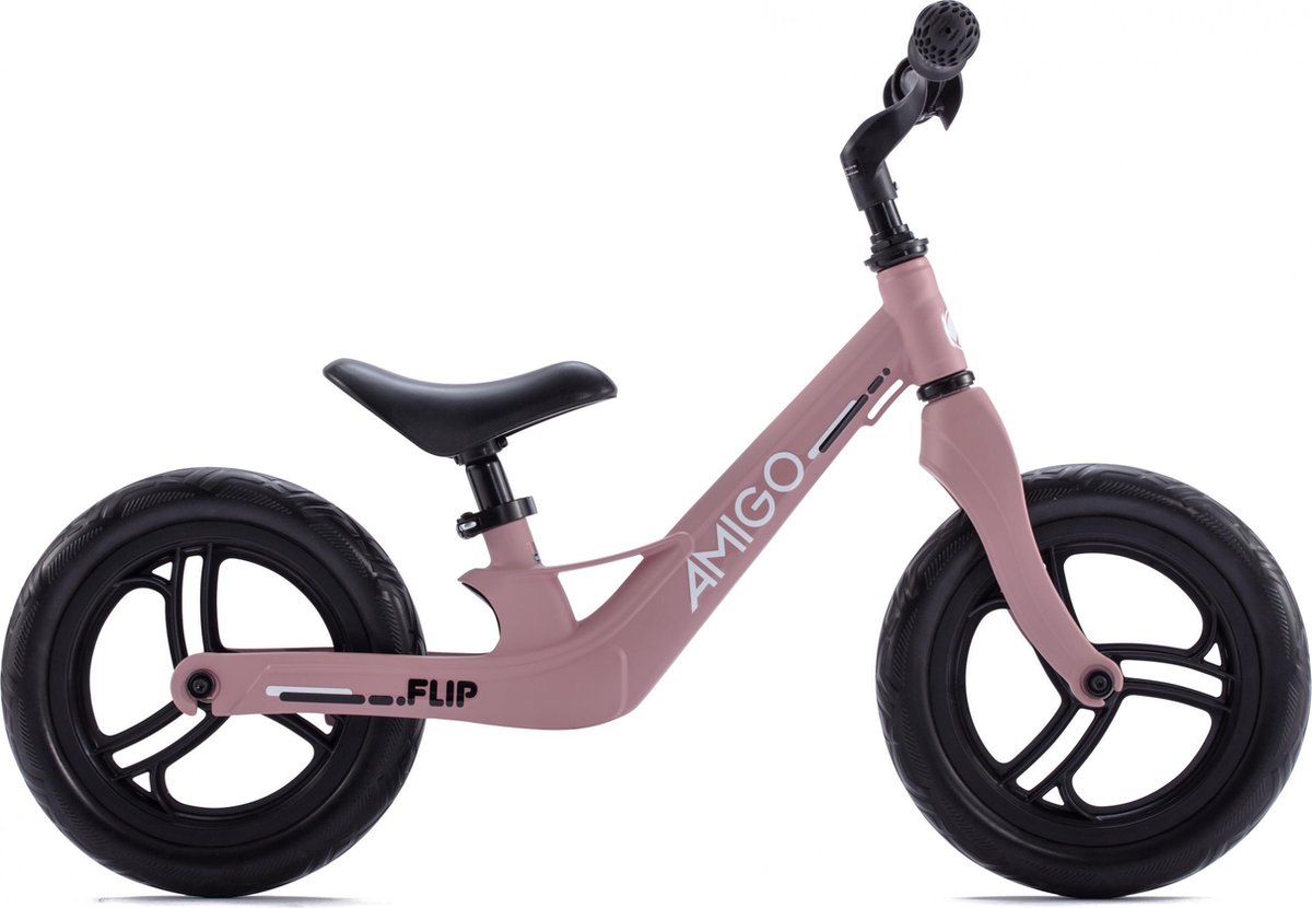 AMIGO Flip - Loopfiets 12 inch - Jongens en Meisjes - Roze