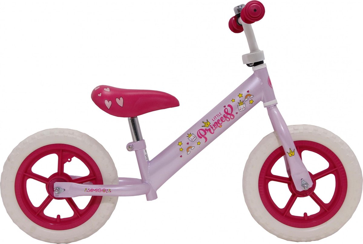 AMIGO Princess - Loopfiets 12 inch - Meisjes - Roze