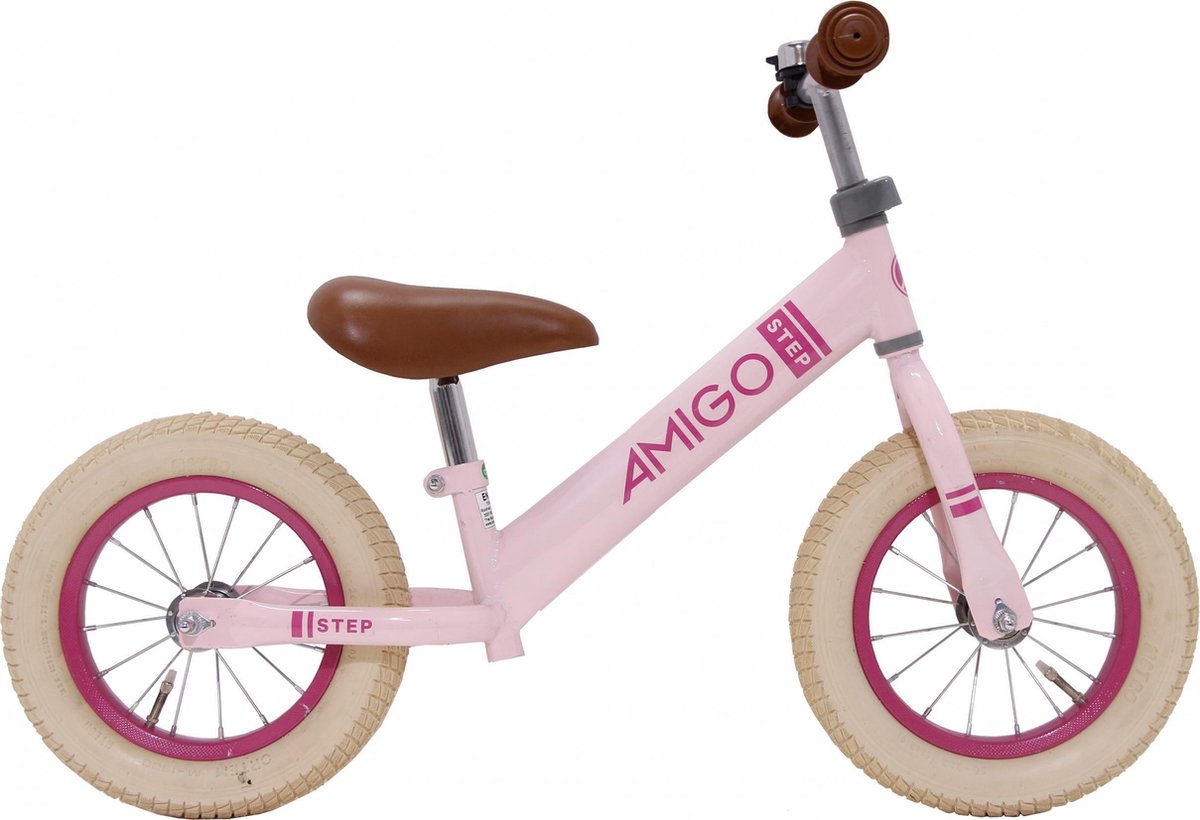 AMIGO Step - Loopfiets 12 inch - Meisjes - Roze