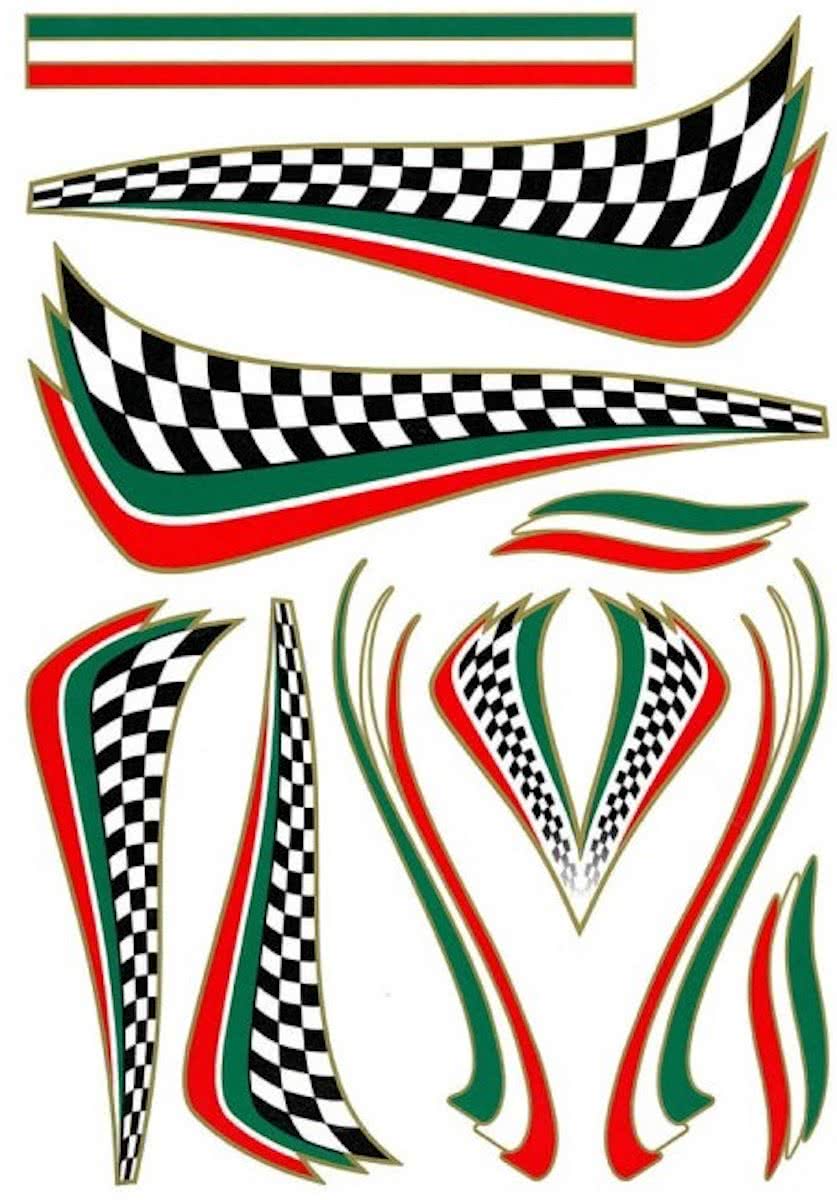 Amigo Fietsstickers Italian Checker Groen/wit/rood