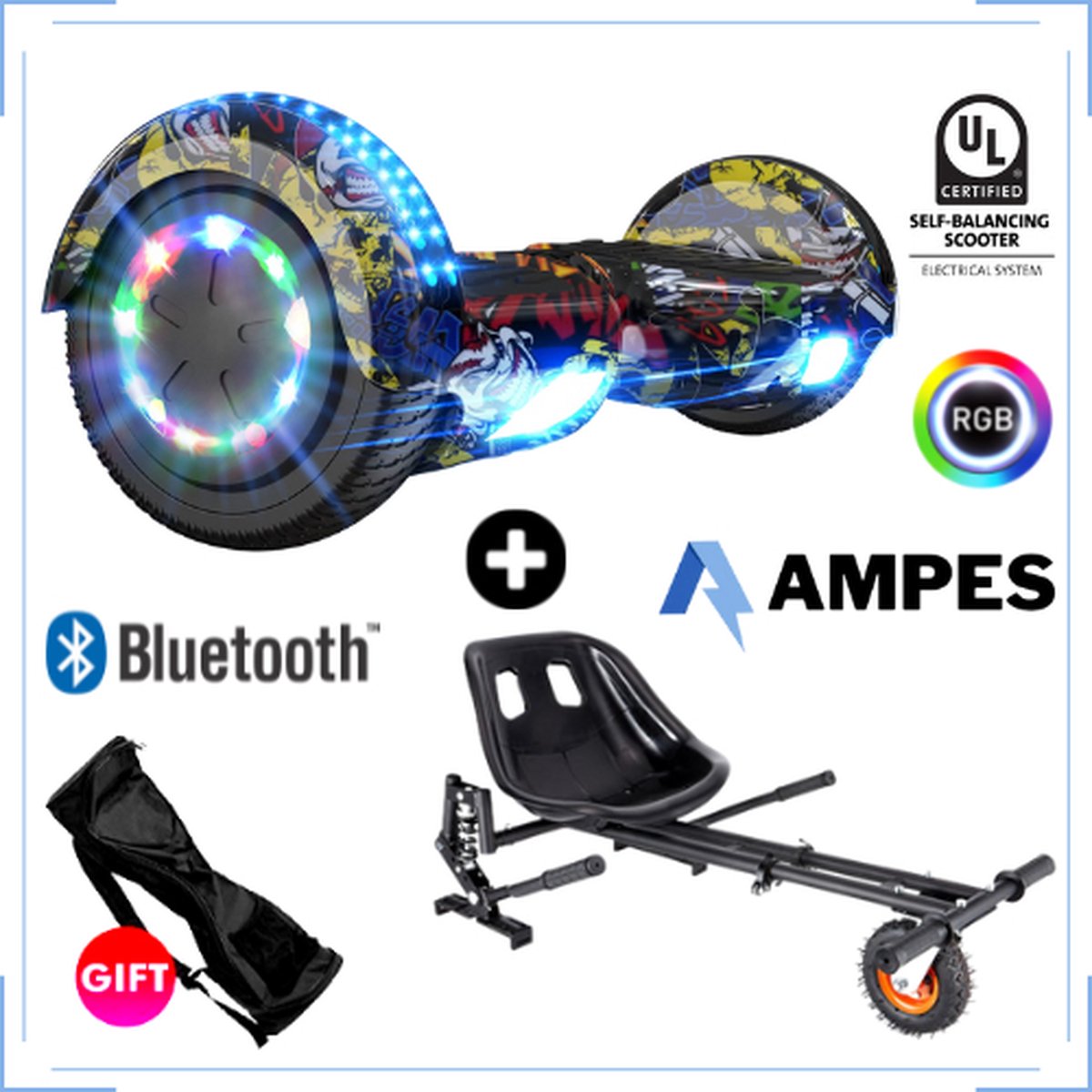 Ampes Hoverboard Hiphop + Hoverkart Kart Vering