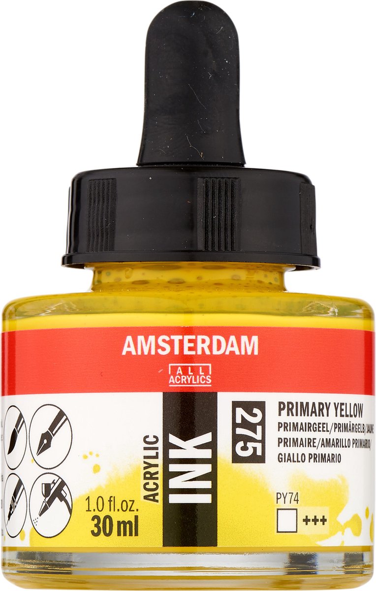 Amsterdam Acrylic Ink Fles 30 ml Primairgeel 275