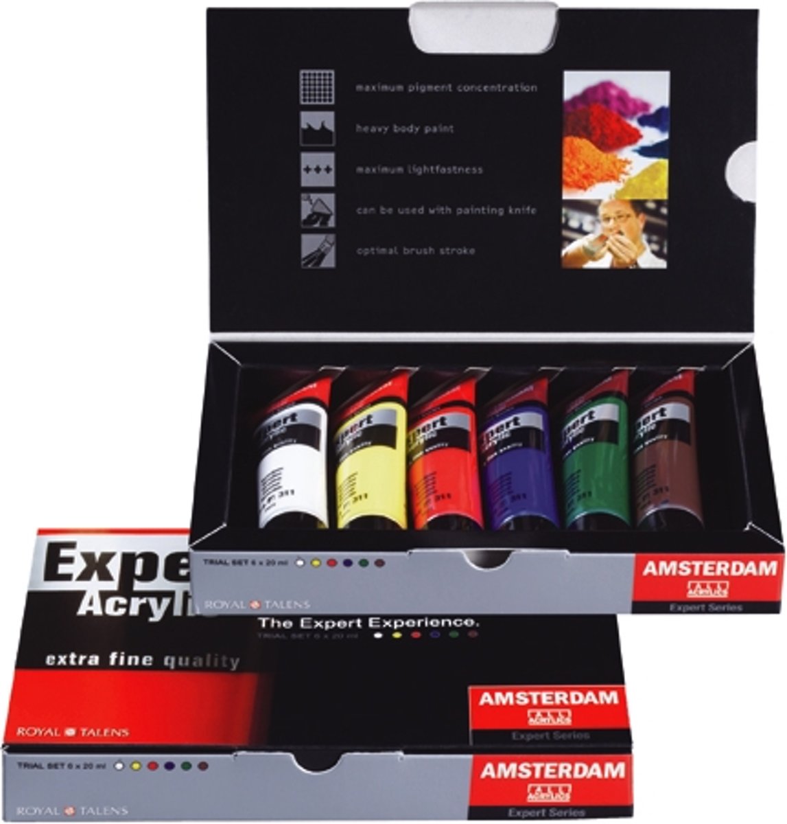 Expert acrylverf set 6 kleuren 20 ml tubes