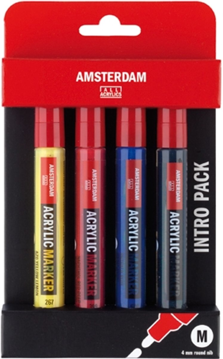 Marker set 4 kleuren 4 mm