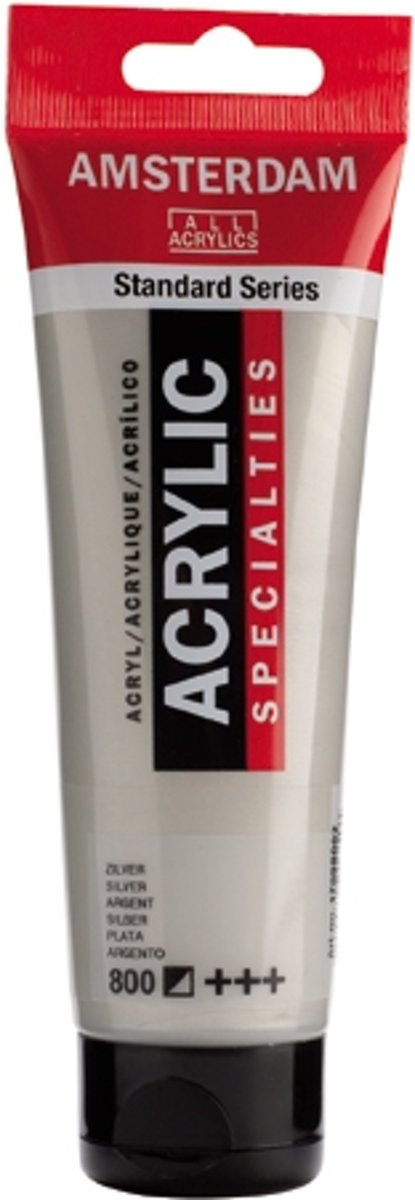 Standard tube 120 ml Zilver halfdekkende acrylverf