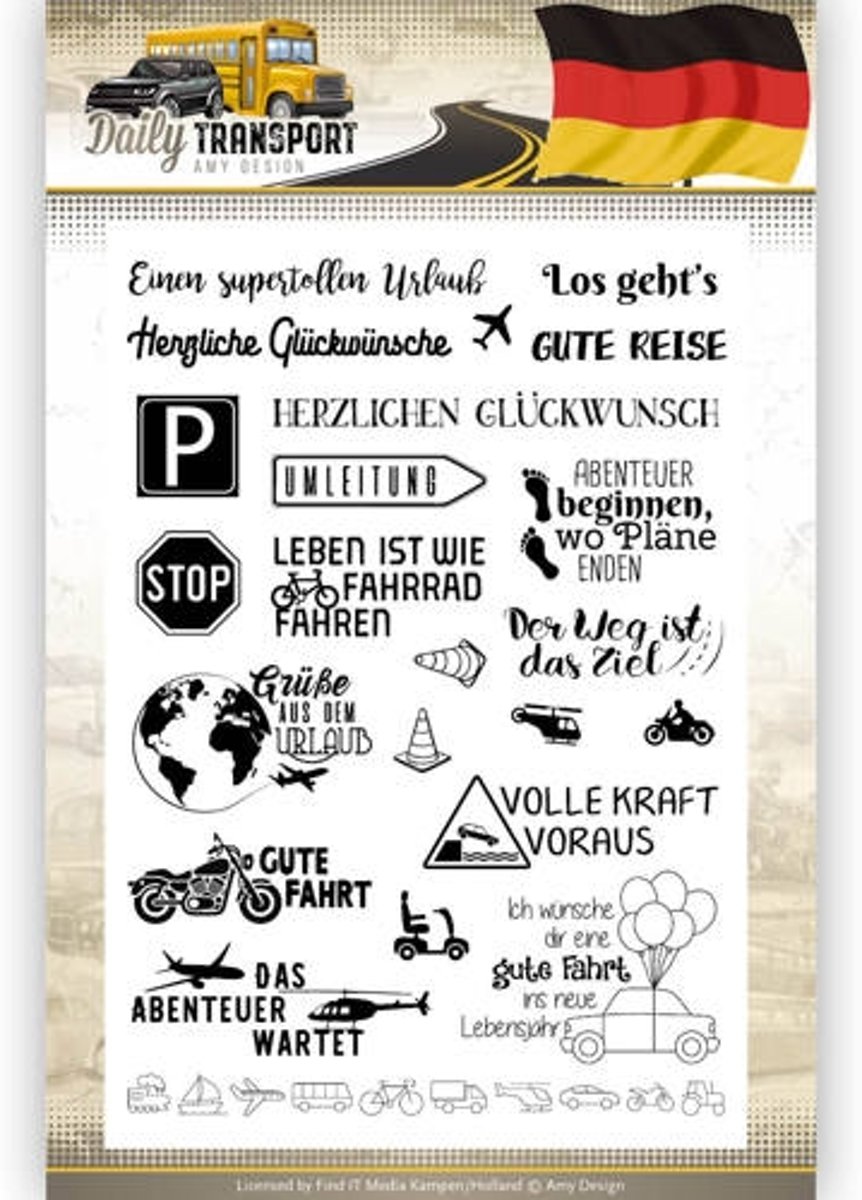 Stempel Tekst - Amy Design - Daily Transport Duits