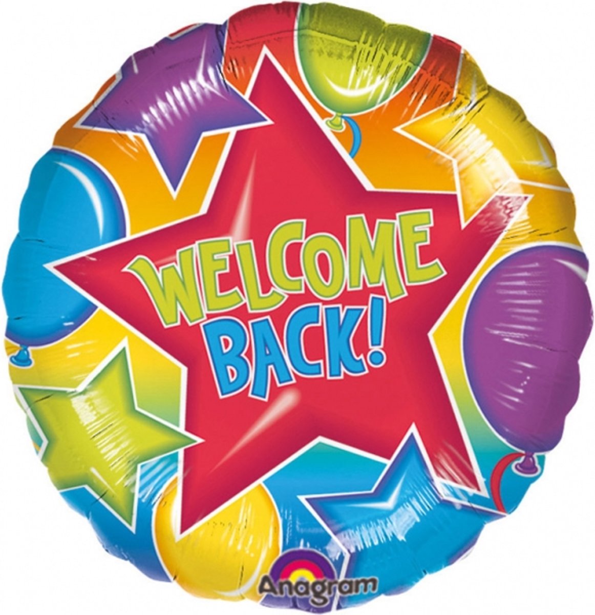 Folieballon met tekst Welcome back retail 43cm