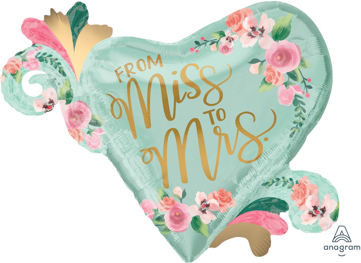 Super Shape Folieballon Miss to Mrs 81 x 66 cm