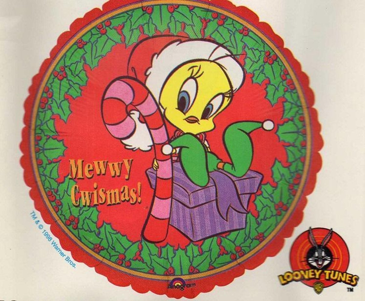 folieballon - Tweety - Merry Christmas - 45cm - leeg