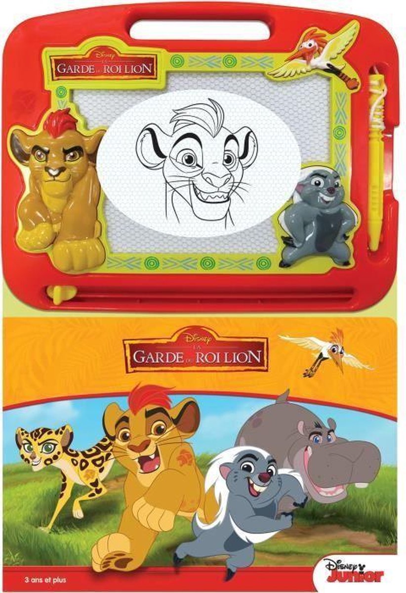 DISNEY LA GARDE DU ROI LION Een magneetbord en stilet - Kartonnen boek van 22 paginas - Edities Phidal