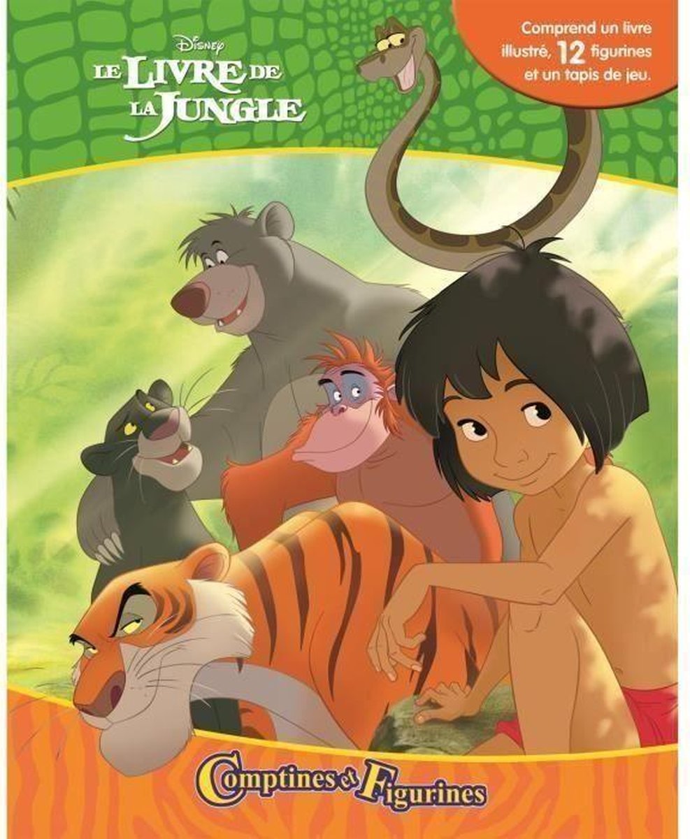 DISNEY THE JUNGLE Boek 12 figuren en een speelmat - 10 paginas hardcover boek - Edities Phidal