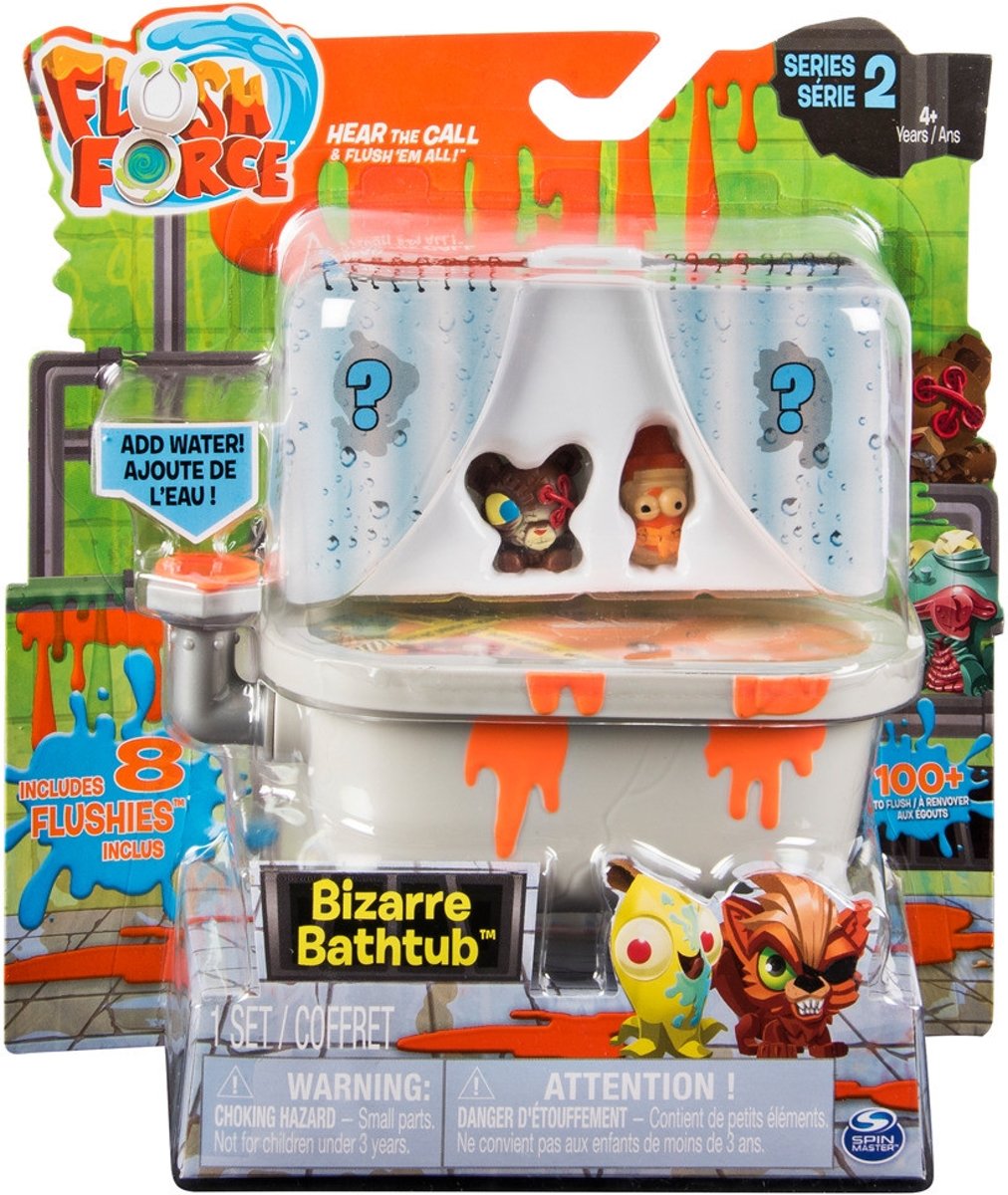 FLUSH FORCE S2 Pakket van 8 Flushies - Random Model Spinmaster - Mini Collectible Figurines