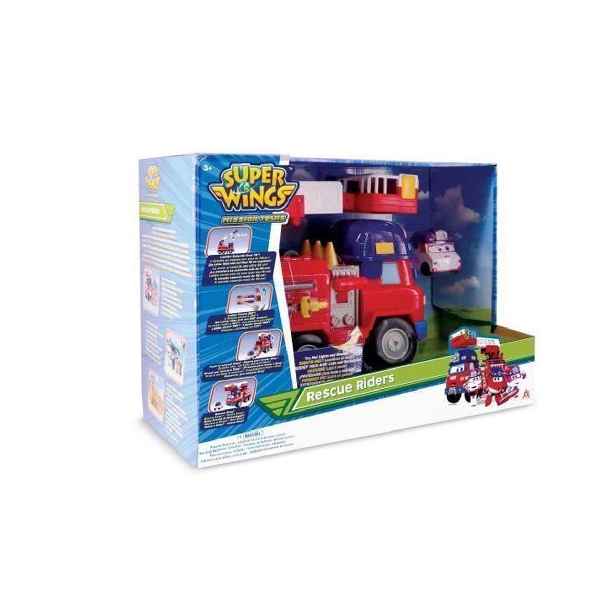 Firefighter Super Wings Transformable Rescue Riders Truck + 1 Zoey beeldje