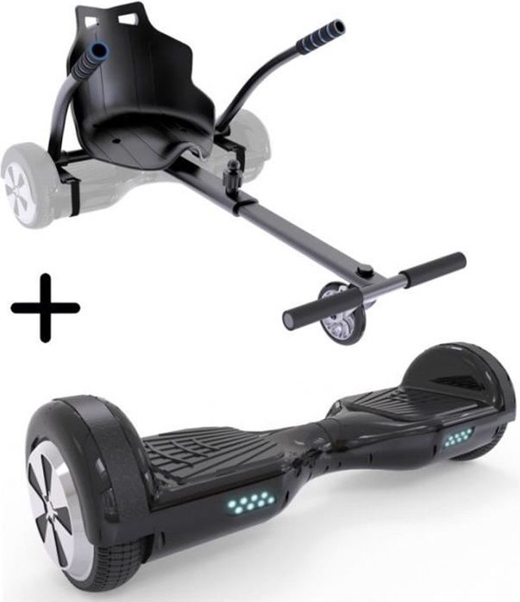 UrbanGlide Pack Hoverboard + Kart piloot - Zwart - 6.5 Wielen - 550W - 4Ah - Verstelbare lengte