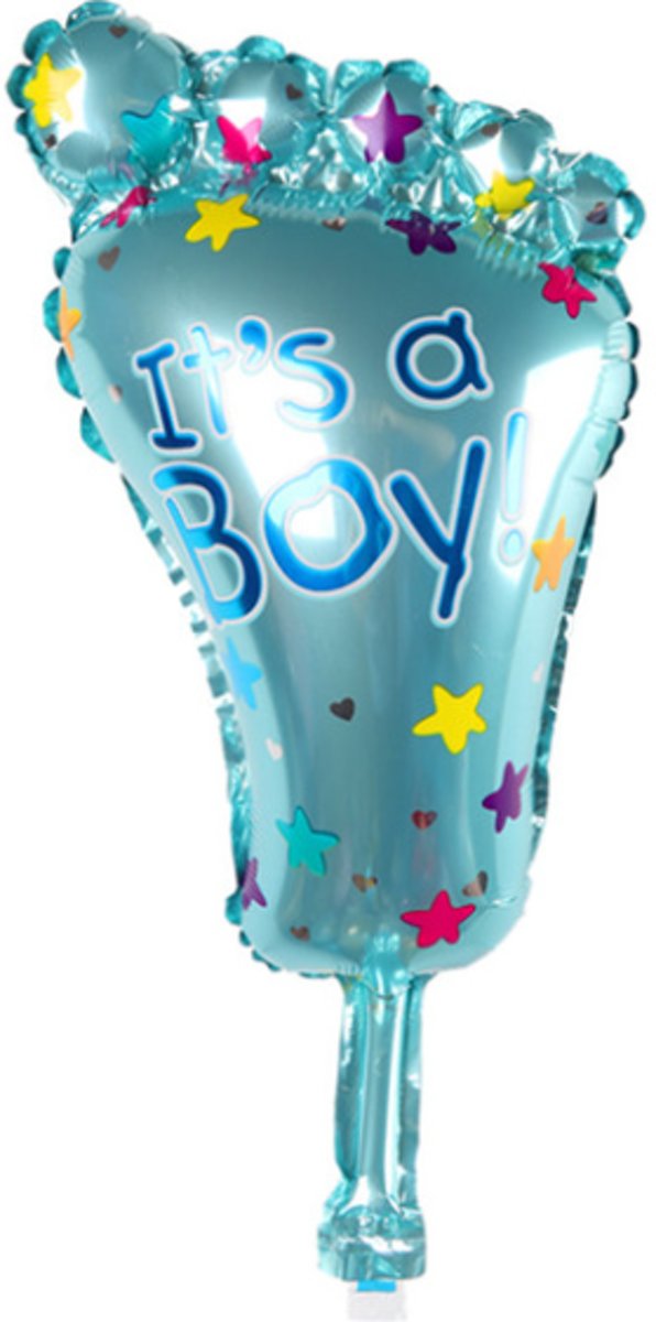 Geboorte Cadeau Jongen - Babyshower Versiering - Voet Folie Balonnen - Helium