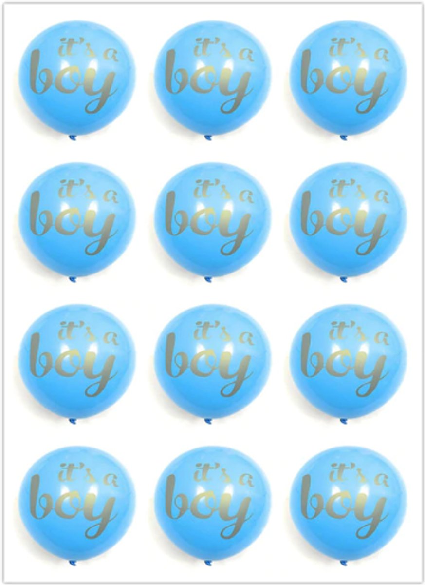 It`s a boy - Ballonnen set 12 stuks - Babyshower - Kraamcadeau - Geboorte