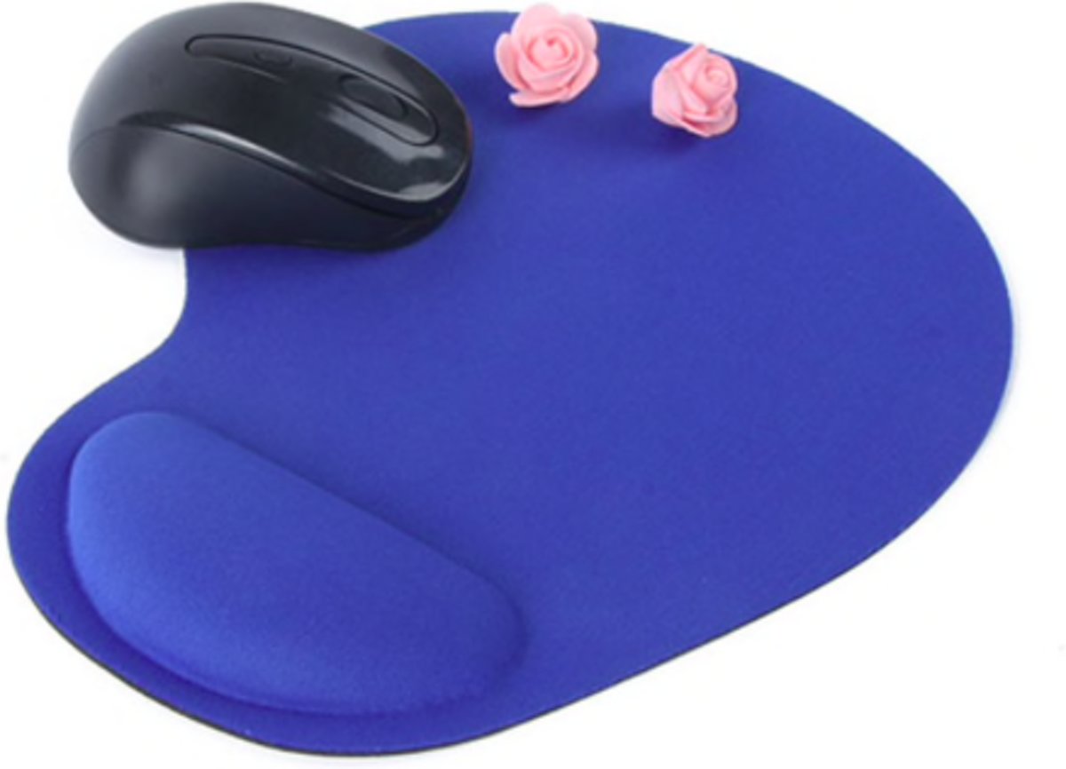 Muismat Met Polsbescherming - Blauw - Anti slip - Mousepad - Gaming