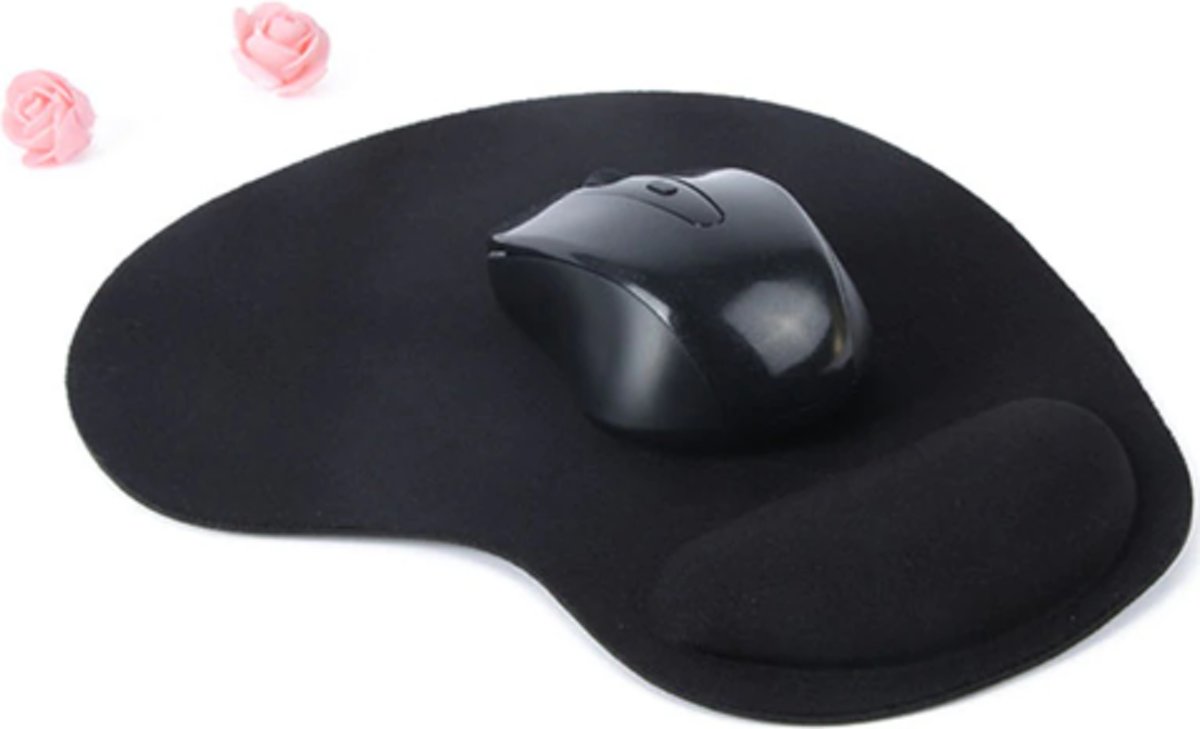 Muismat Met Polsbescherming - Zwart - Anti slip - Mousepad - Gaming