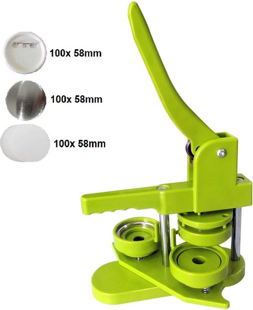 Button Maker Machine 58mm Buttons Zelf Maken Set Groen