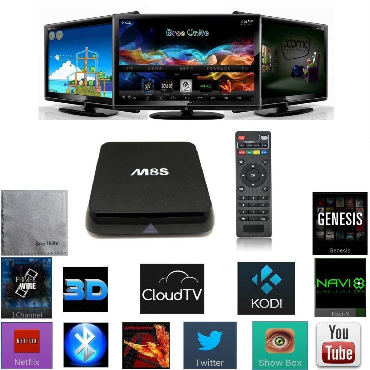 RAM M8S TV box android mediaspeler met KODI