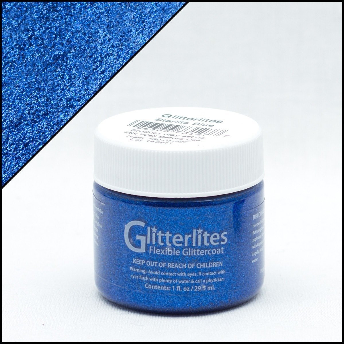   Glitterlites - Blauw - 29,5 ml Glitter verf voor o.a. leer (Startlite Blue)