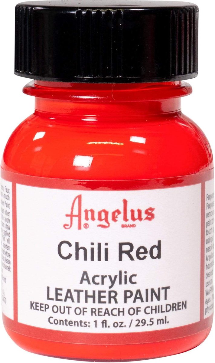 Angelus Leather Acrylic Paint - textielverf voor leren stoffen - acrylbasis - Chili Red - 29,5ml