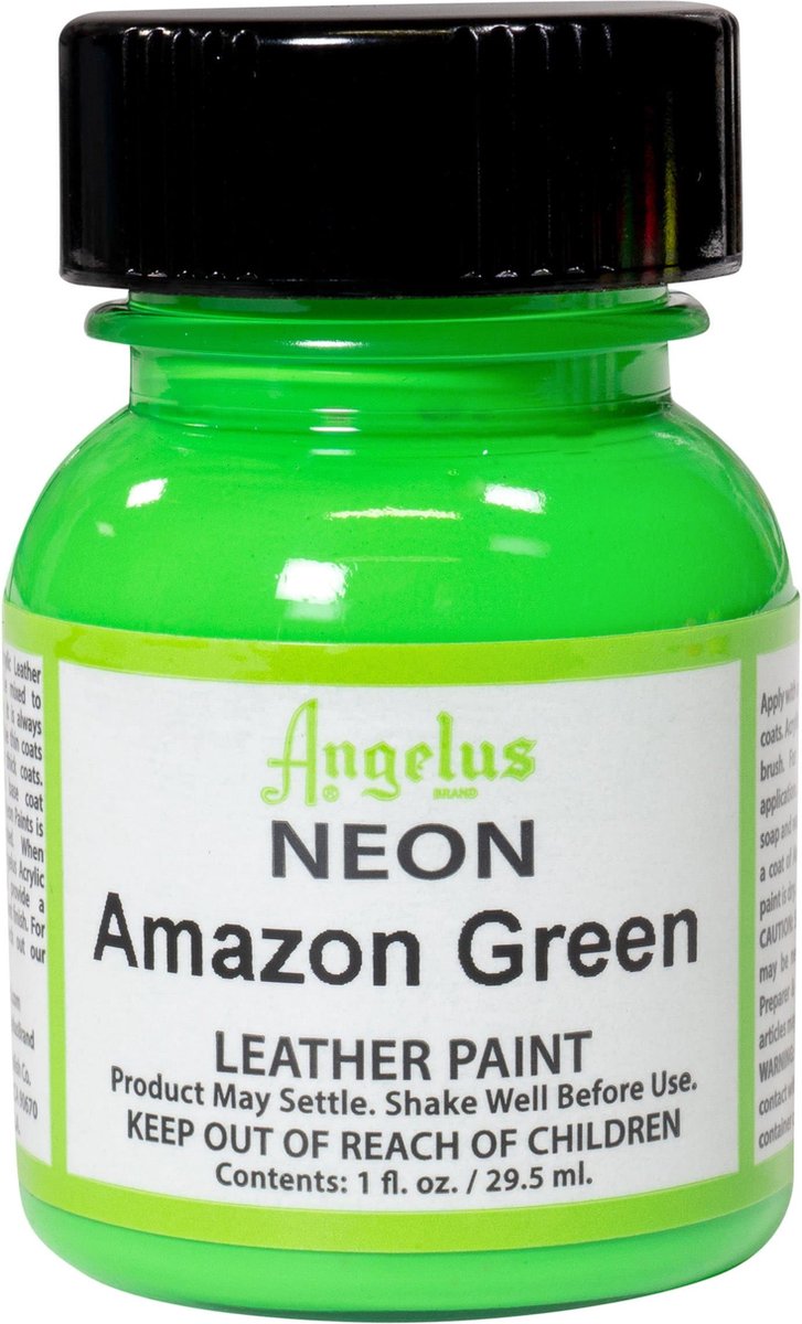 Angelus Leather Acrylic Paint - textielverf voor leren stoffen - acrylbasis - Neon Amazon Green - 29,5ml