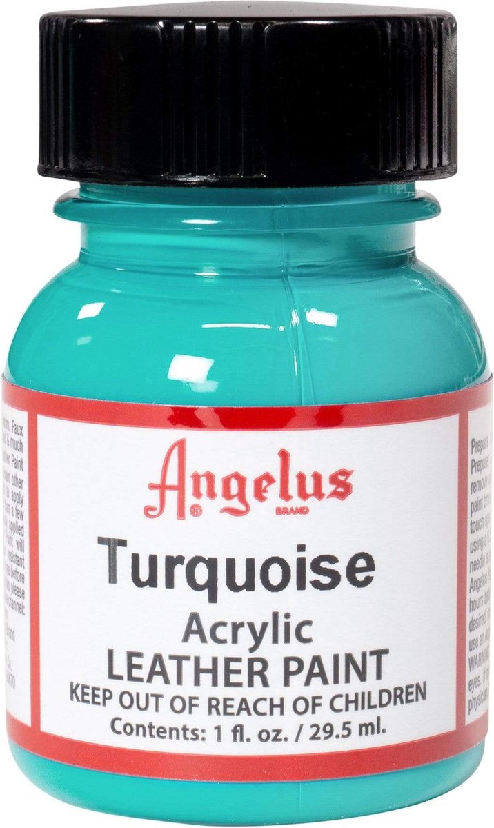 Angelus Leather Acrylic Paint - textielverf voor leren stoffen - acrylbasis - Turquoise - 29,5ml