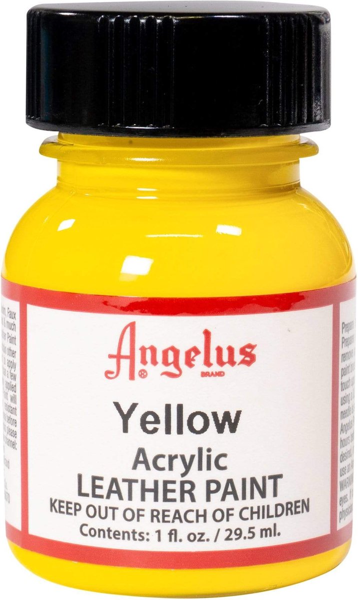 Angelus Leather Acrylic Paint - textielverf voor leren stoffen - acrylbasis - Yellow - 29,5ml