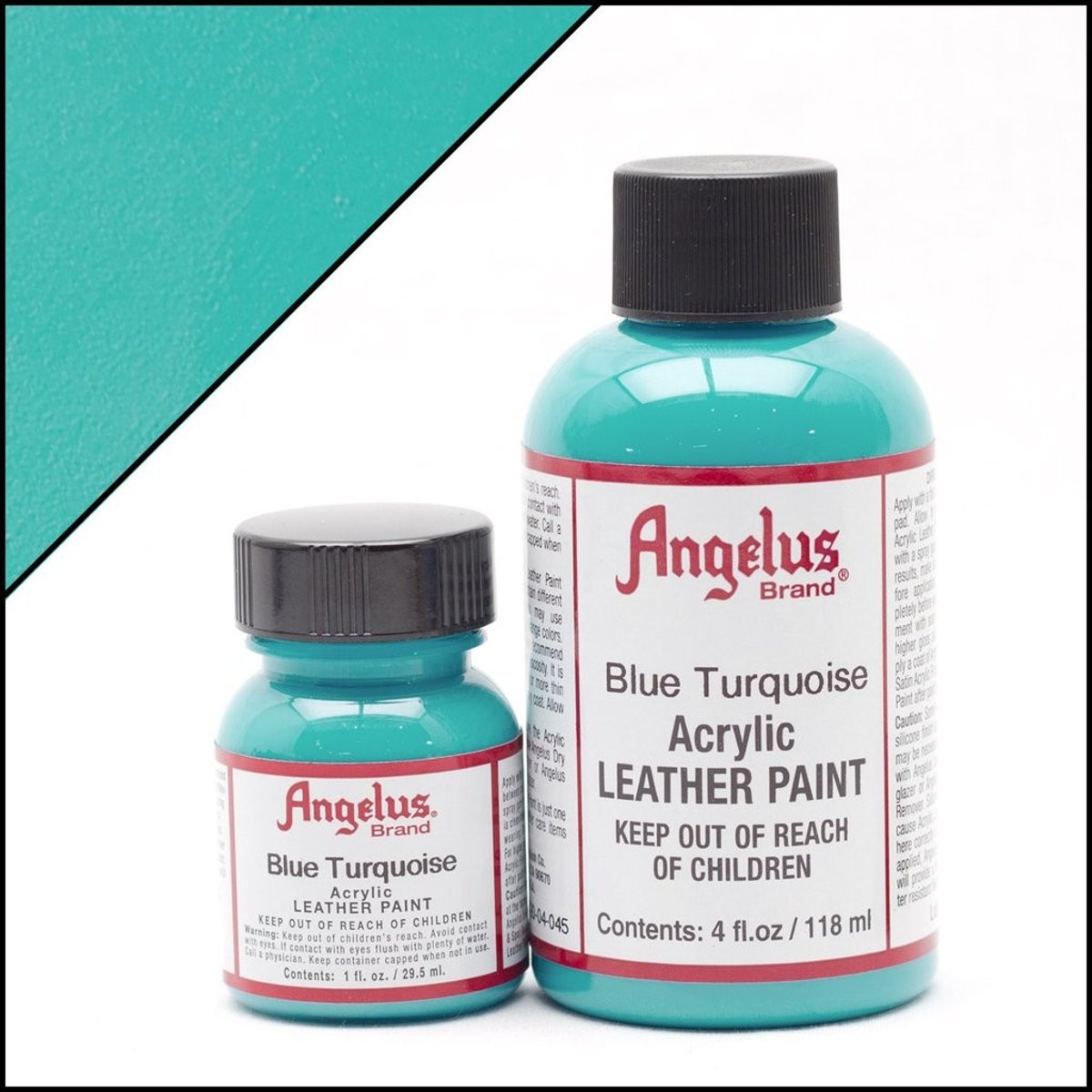 Angelus leerverf Blauw Turquoise 118ml/4oz - Voor glad lederen oppervlakken van o.a. schoenen, tassen en jassen