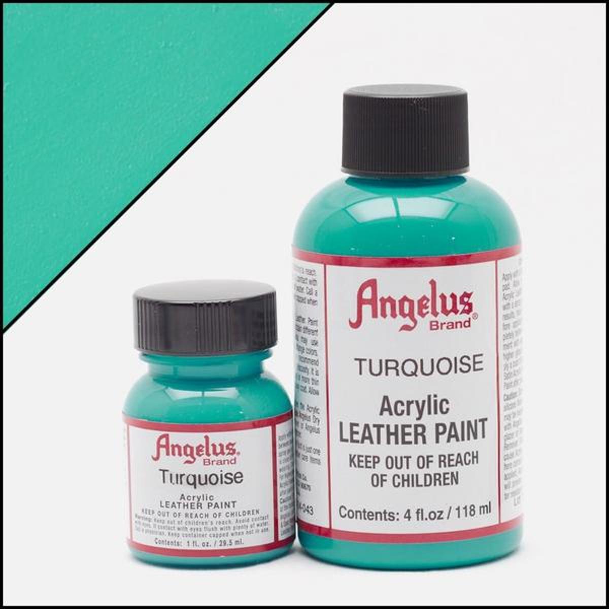 Angelus leerverf Turquoise 118ml/4oz - Voor glad lederen oppervlakken van o.a. schoenen, tassen en jassen