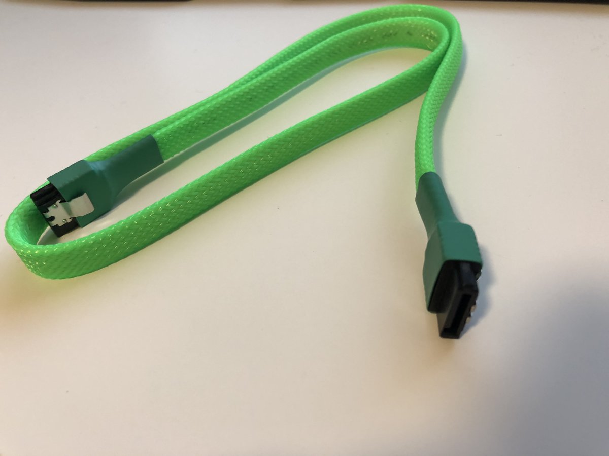 Angitu SATA III data kabel sleeved Groen 6GBps