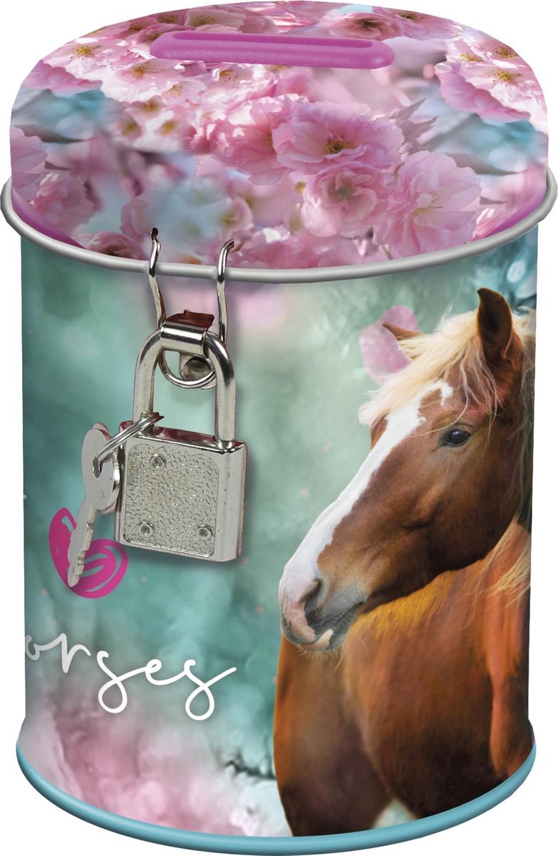 Animal Pictures Paard Spaarpot met slotje - 11.5 cm - Multi