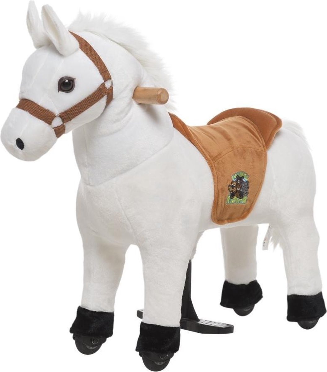 Animal Riding Paard Snowy Wit XS / Mini - Rijdend paardenspeelgoed - paardenspeelgoed - zadelhoogte 44 CM - Verstelbaar pedaal 3 standen. Afneembaar zadel.