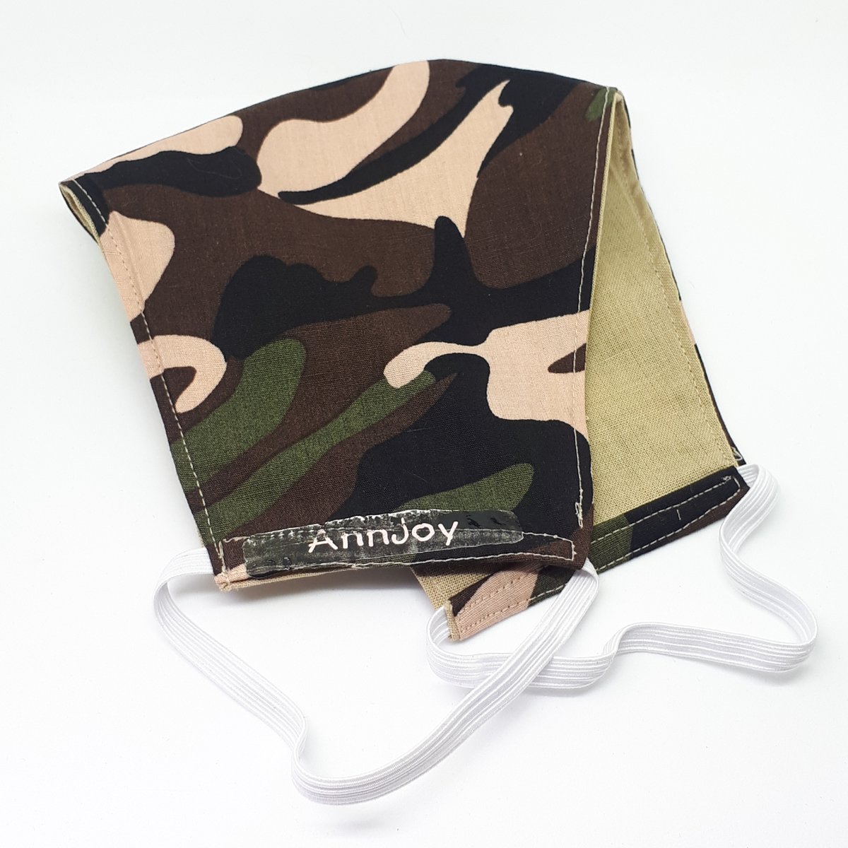 Mondkapje Annjoy - katoen - camouflage beige